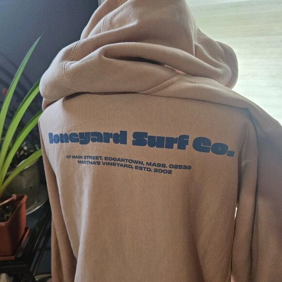 BONEYARD SURF CO MARTHA'S VINEYARD MA HOODED PULLOVER SWEATSHIRT WOMENS LARGE - Picture 3 of 8